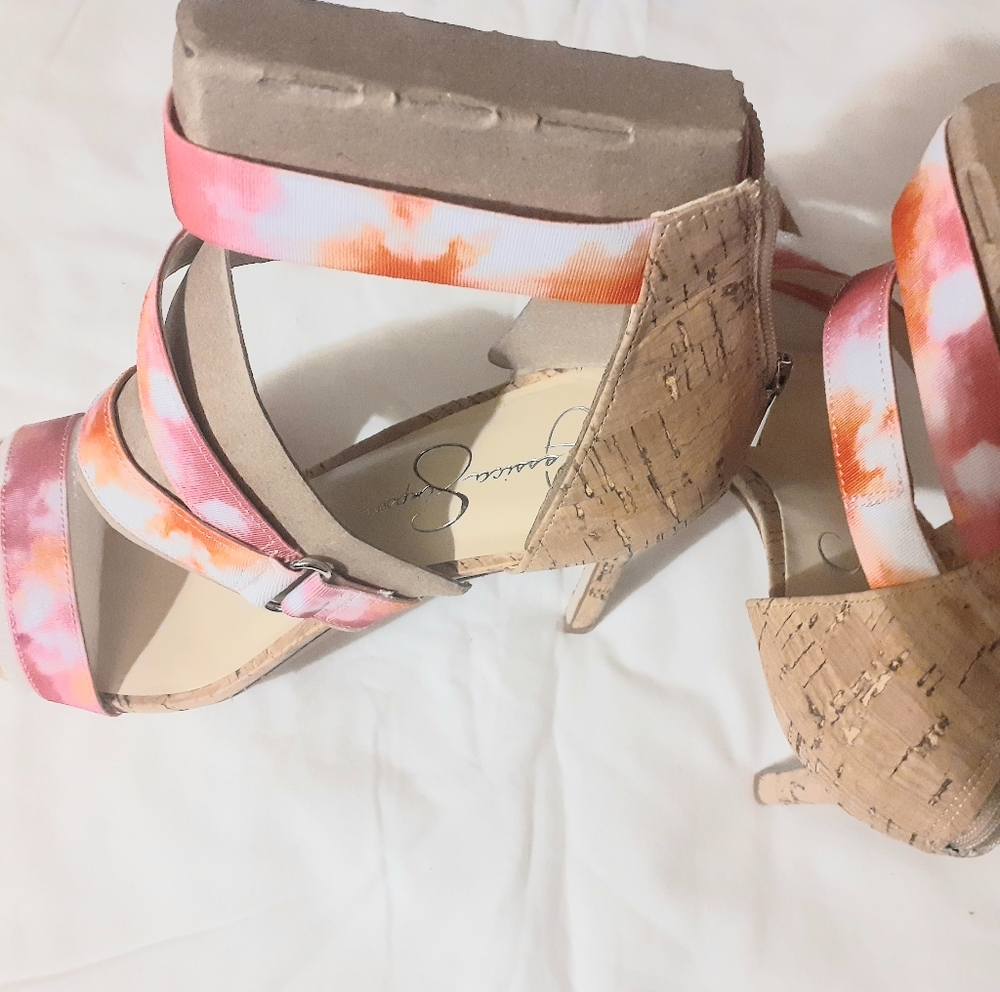 Jessica Simpson Pink/Orange Tie Dye sandals size 11M - Picture 2 of 6